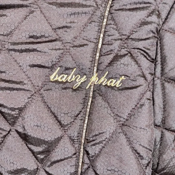 Baby Phat Women's Full Zipper Medium Puffer Brown Winter Jacket - Picture 3 of 16